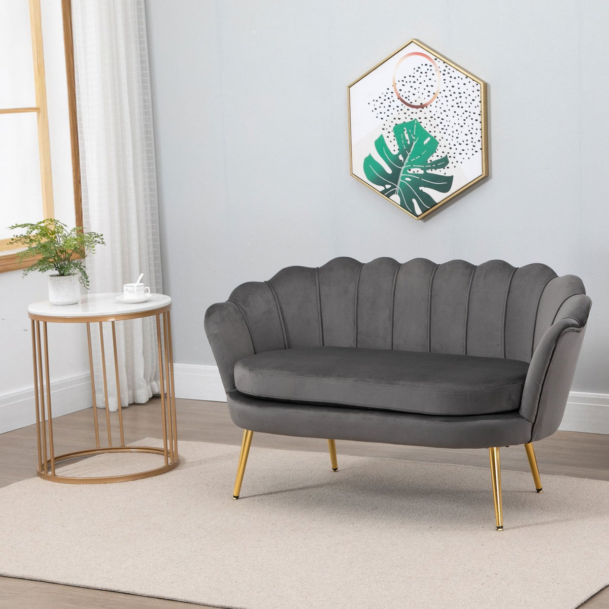 2-Seater Fabric Sofa, Two-Seater Lounge Sofa With Soft, Generous Cushions, Upholstered Sofa, Seating, Upholstered Furniture, Design Sofa, Elegant Velvet Polyester
