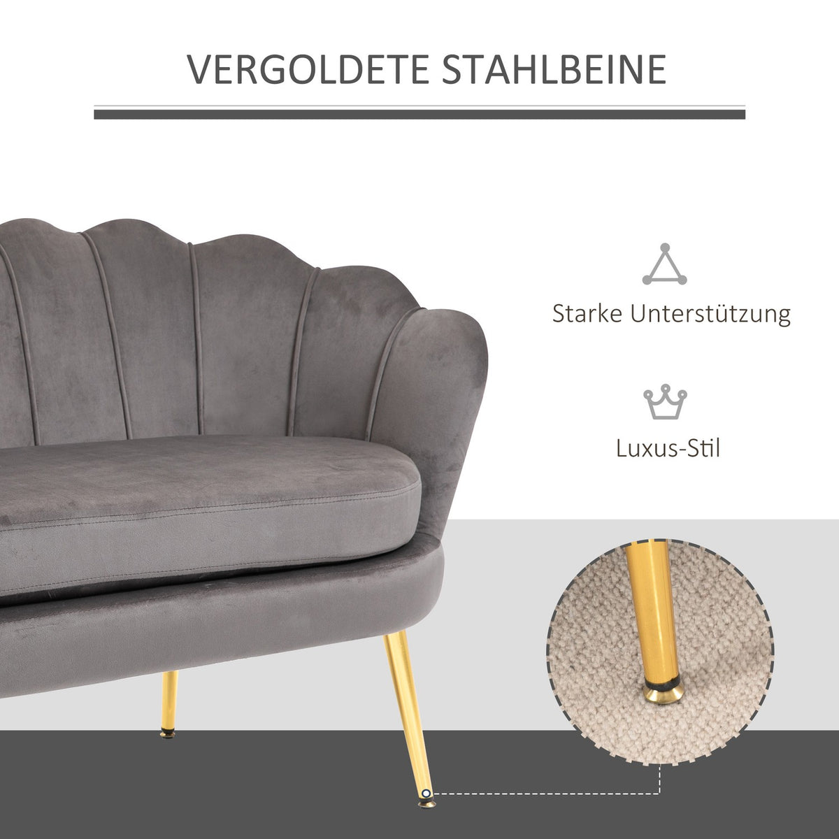 2-Seater Fabric Sofa, Two-Seater Lounge Sofa With Soft, Generous Cushions, Upholstered Sofa, Seating, Upholstered Furniture, Design Sofa, Elegant Velvet Polyester