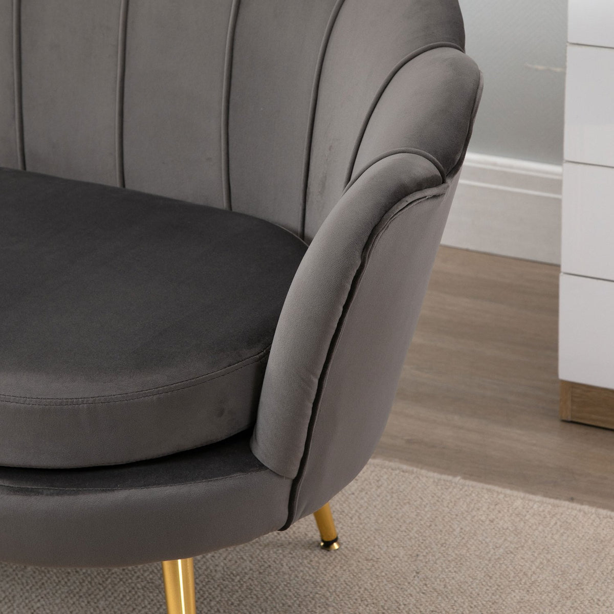 2-Seater Fabric Sofa, Two-Seater Lounge Sofa With Soft, Generous Cushions, Upholstered Sofa, Seating, Upholstered Furniture, Design Sofa, Elegant Velvet Polyester