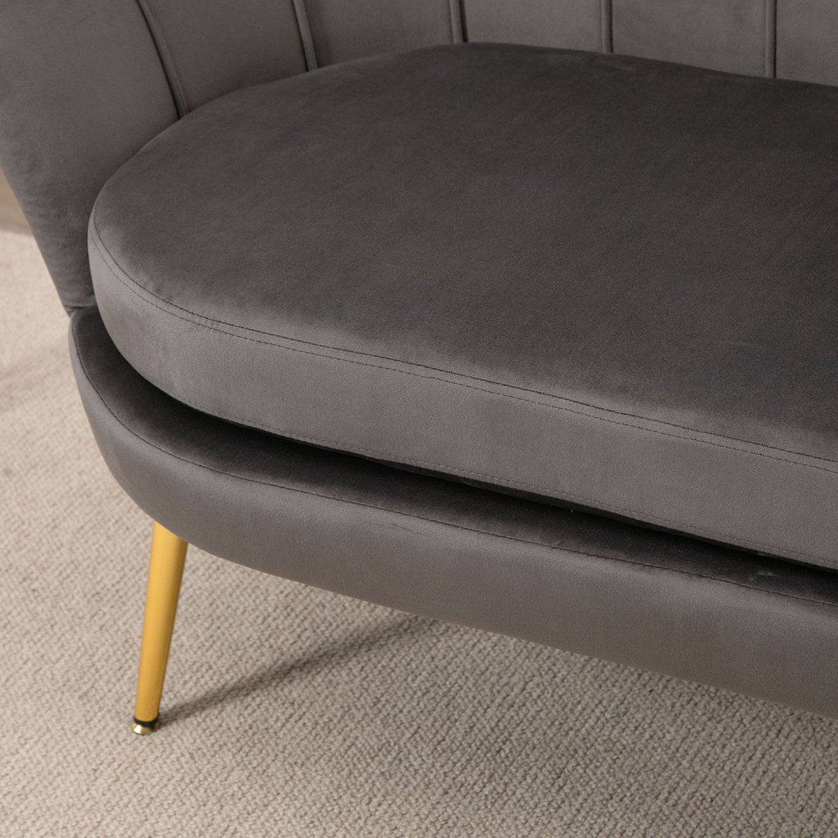 2-Seater Fabric Sofa, Two-Seater Lounge Sofa With Soft, Generous Cushions, Upholstered Sofa, Seating, Upholstered Furniture, Design Sofa, Elegant Velvet Polyester
