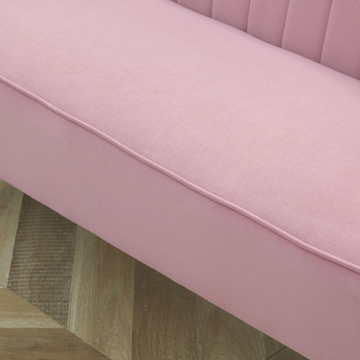 2-Seater Fabric Sofa, Upholstered Sofa, Double Sofa, Seating Furniture, Lounge Sofa, Wood, Foam, Velvet-Like Polyester, Pink, 117 X 56.5 X 77 Cm