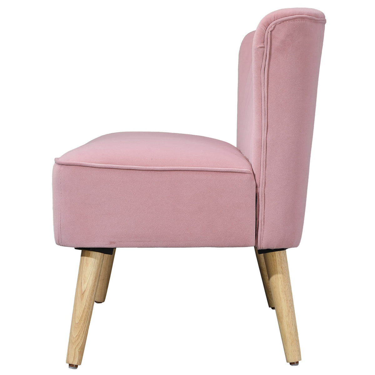2-Seater Fabric Sofa, Upholstered Sofa, Double Sofa, Seating Furniture, Lounge Sofa, Wood, Foam, Velvet-Like Polyester, Pink, 117 X 56.5 X 77 Cm