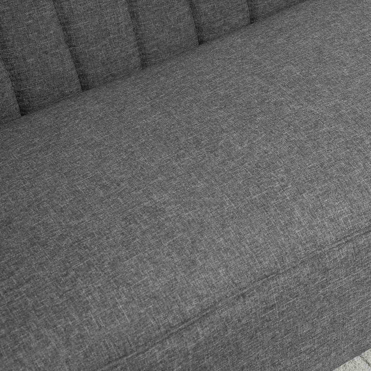 2-Seater Fabric Sofa Upholstered Sofa Seating Lounge Sofa Wood Foam Dark Gray 117 X 56.5 X 77 Cm