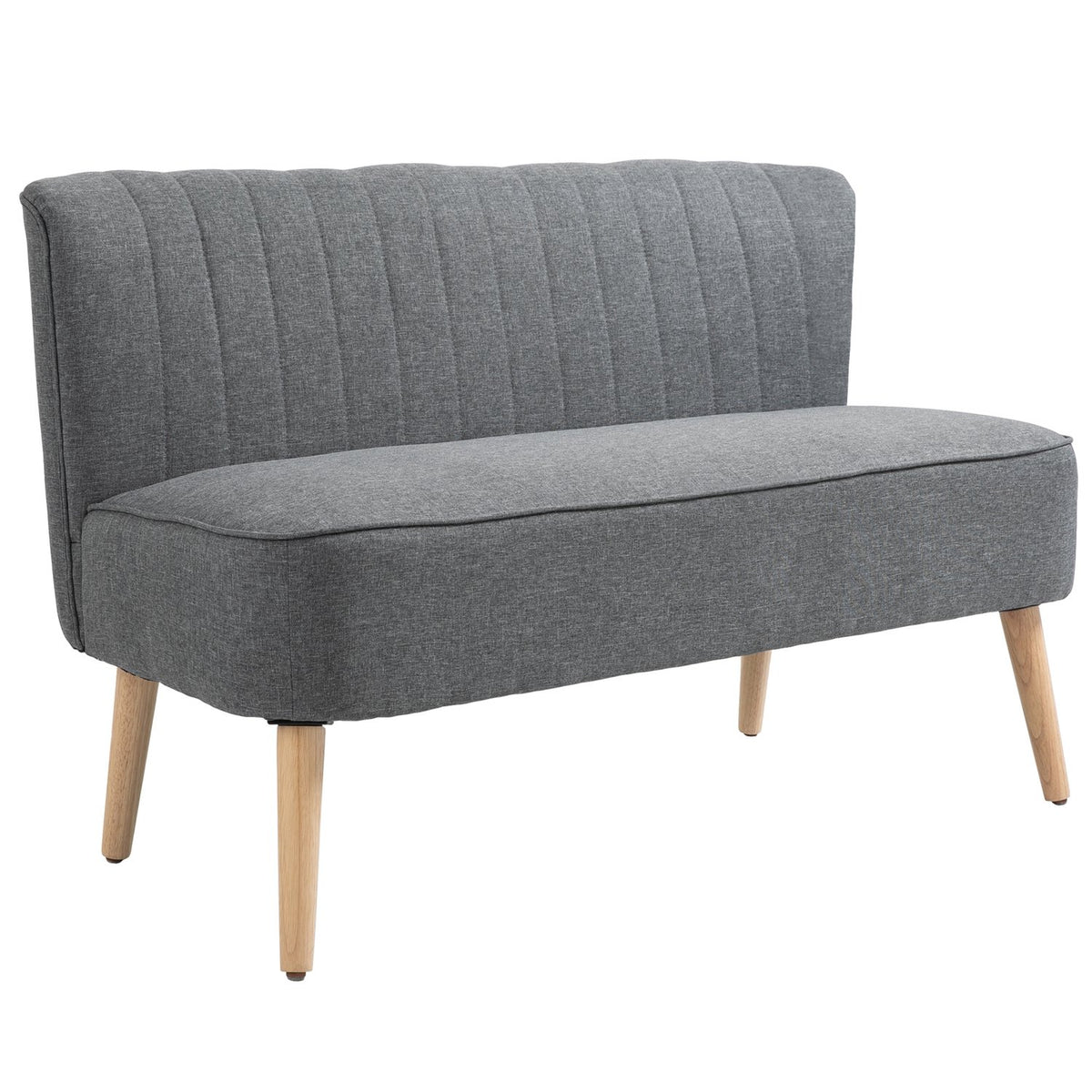 2-Seater Fabric Sofa Upholstered Sofa Seating Lounge Sofa Wood Foam Light Gray 117 X 56.5 X 77 Cm