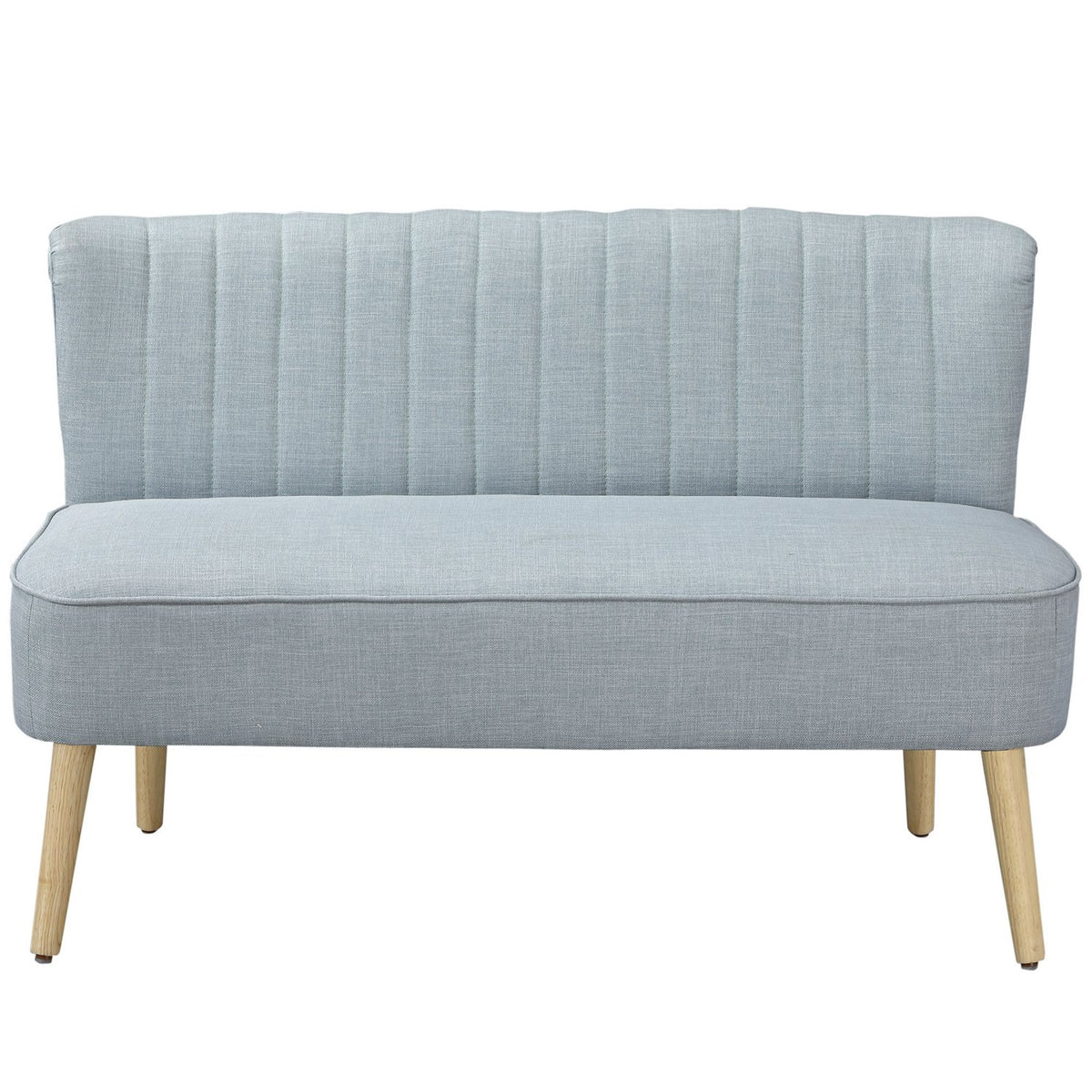 2-Seater Fabric Sofa, Upholstered Sofa, Seating, Lounge Sofa, Wood, Foam, Light Green, 117 X 56.5 X 77 Cm
