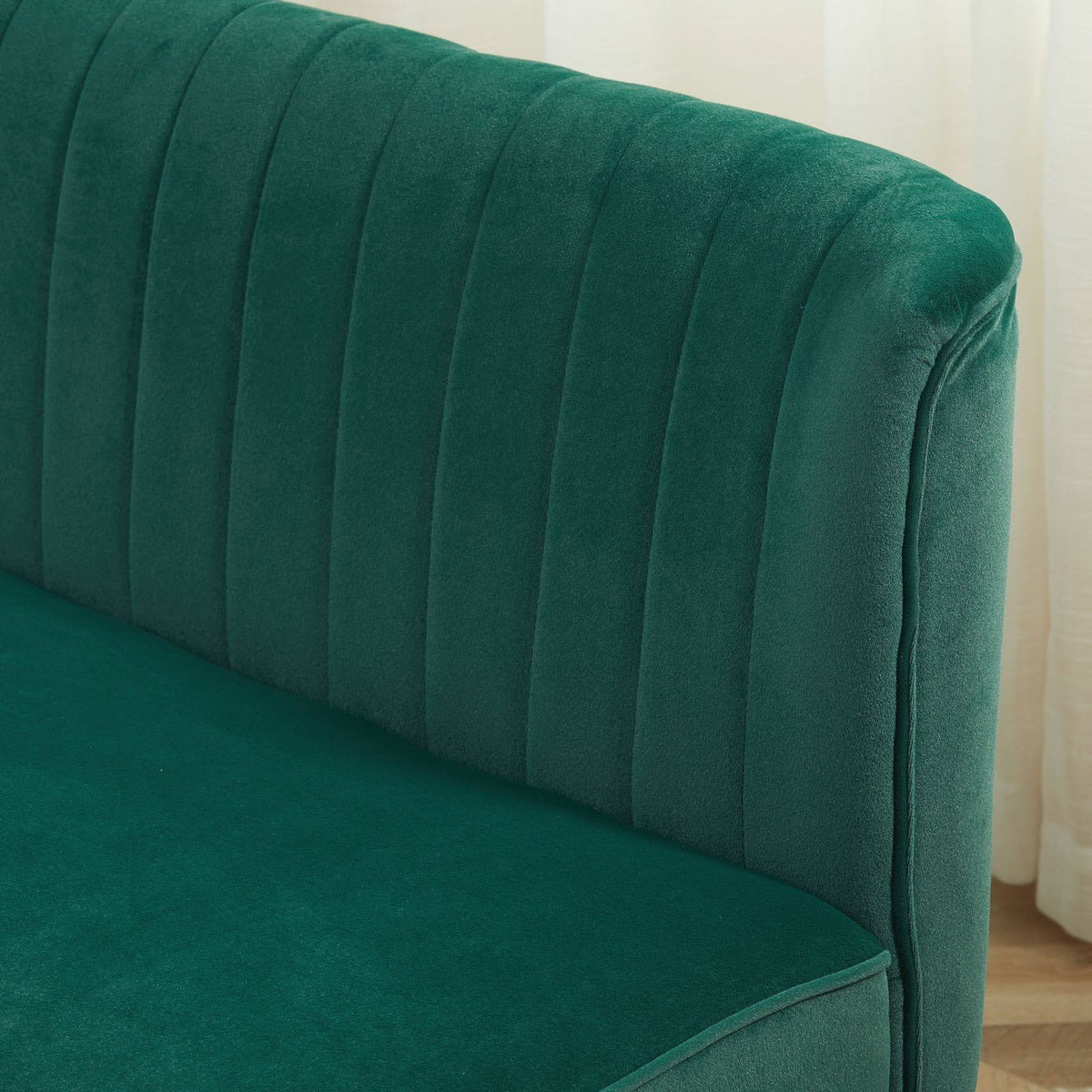 2-Seater Lounge Sofa Two-Seater Sofa Wood Velvet-Like Polyster Foam Dark Green 117 X 56.5 X 77 Cm