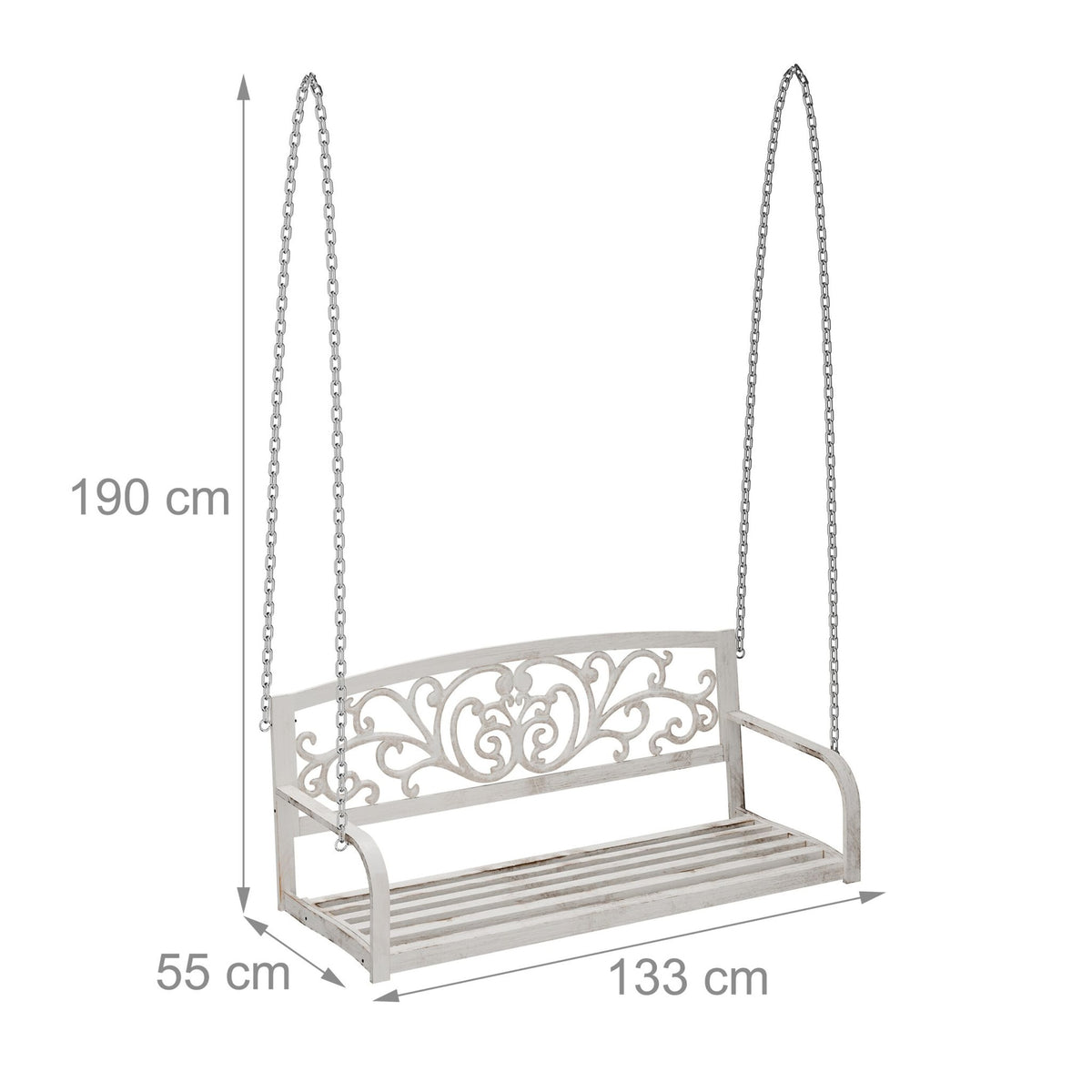 2-Seater Outdoor Patio Swing with Curved Seat