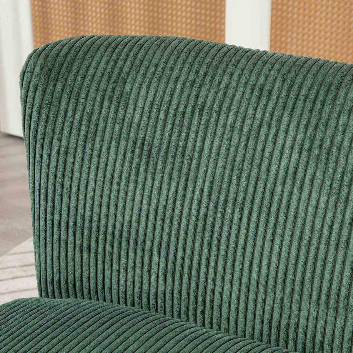 2 Seater Sofa, Corduroy Look Couch, Wooden Legs, Padded Upholstered Sofa, Double Sofa for Living Room, Bedroom, 117 x 56.5 x 77 cm, Green |