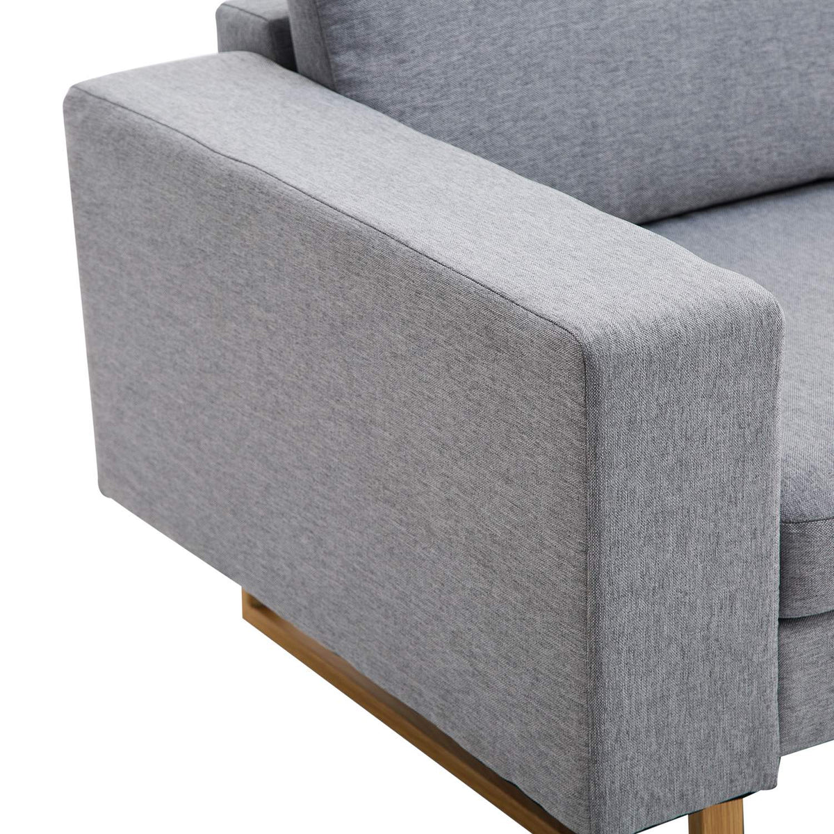 2-Seater Sofa, Corner Sofa, Upholstered Sofa, Fabric Sofa, Seating, Wood, Light Gray