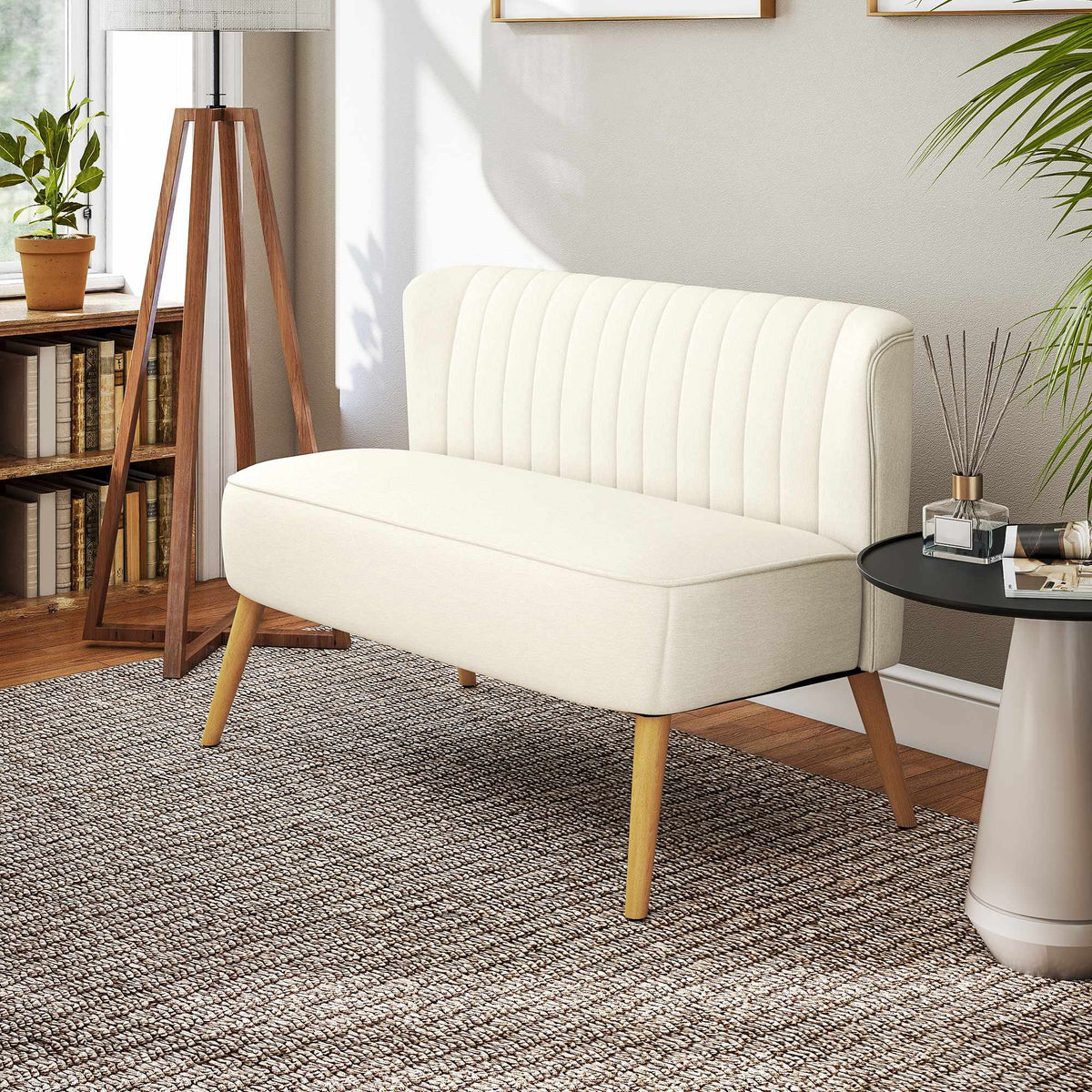 2-Seater Sofa, Cream White, Soft Padding, 220 kg Capacity