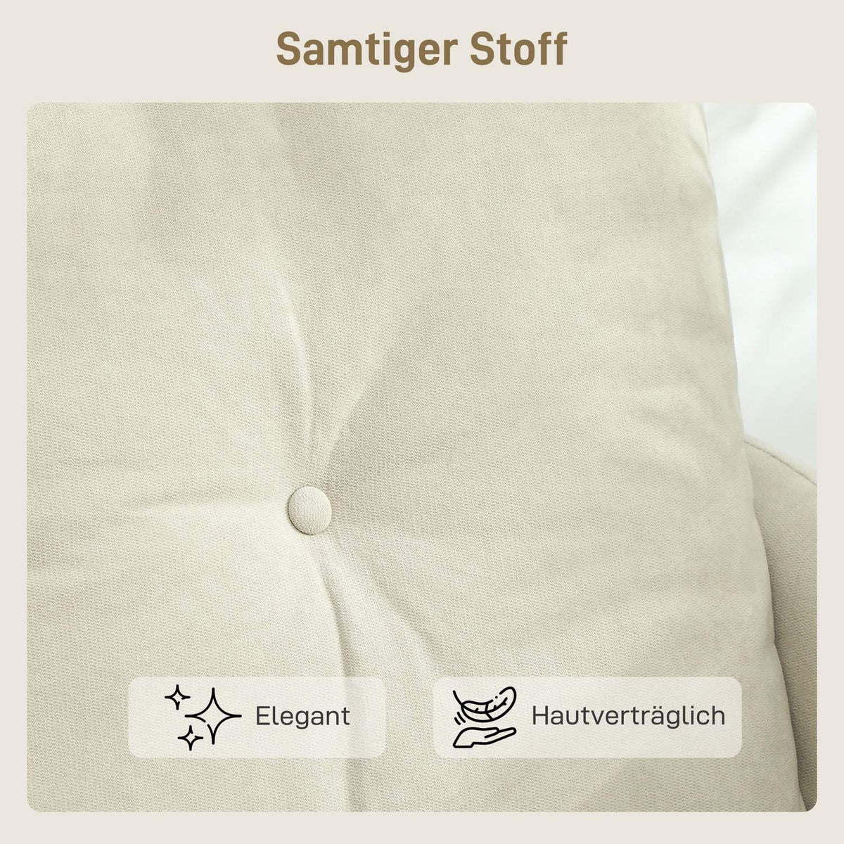 2-Seater Sofa, Foam Cushion, Fabric Cover, Cream White