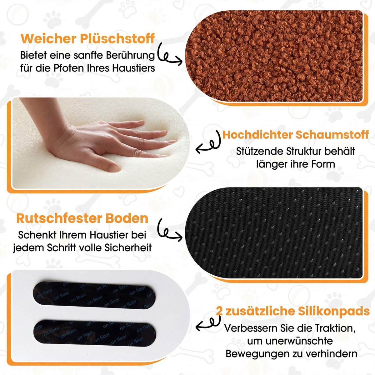 2-Step Dog Ramp with Washable Cover & Non-Slip Base