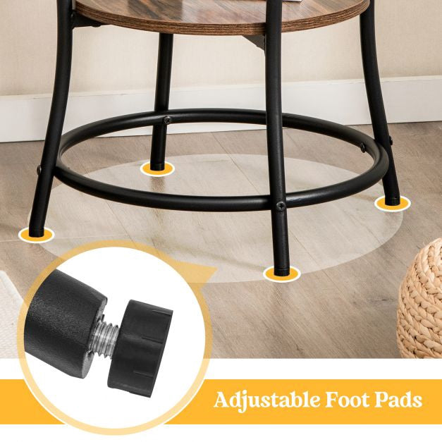 2-Tier Round End Table, Open Shelf, 55 cm