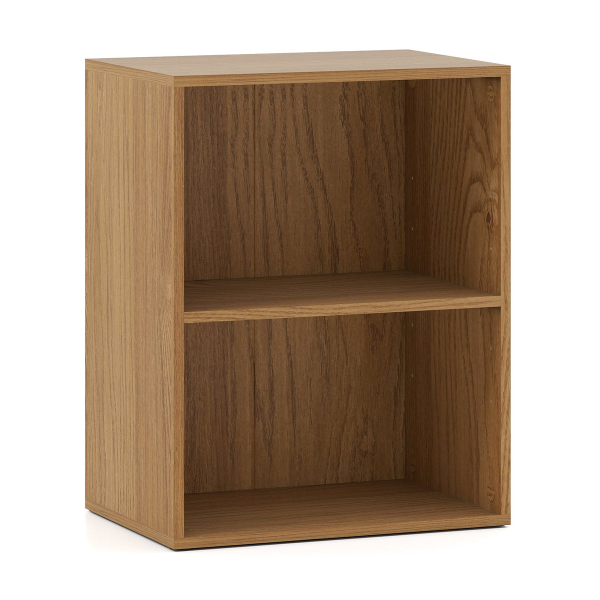 2-Tier Wooden Bookshelf with Adjustable Shelves, 42x29.5x53.5 cm