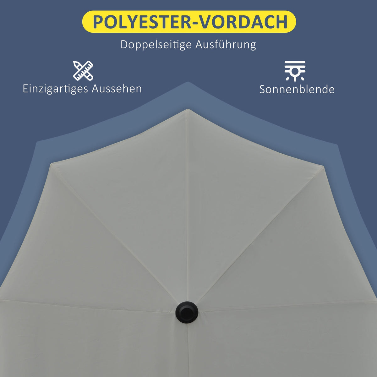 2 X 2 M Parasol Half-Round Parasol Balcony Umbrella With Holder Waterproof For Garden Terraces Yards 100% Polyester Dark Grey