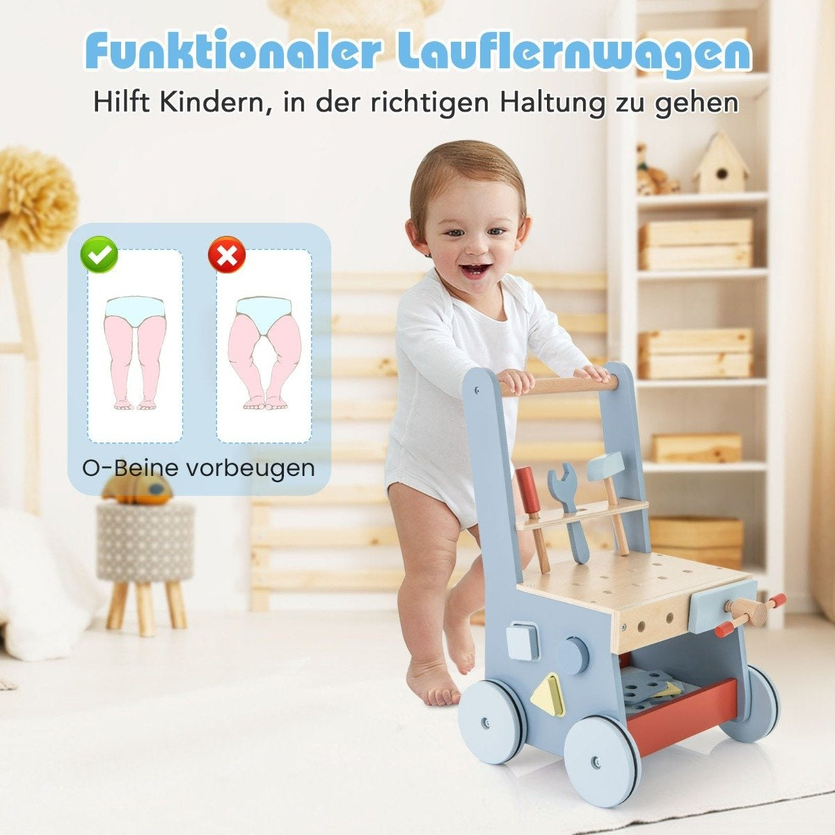 2-in-1 Baby Walker & Activity Center with Storage