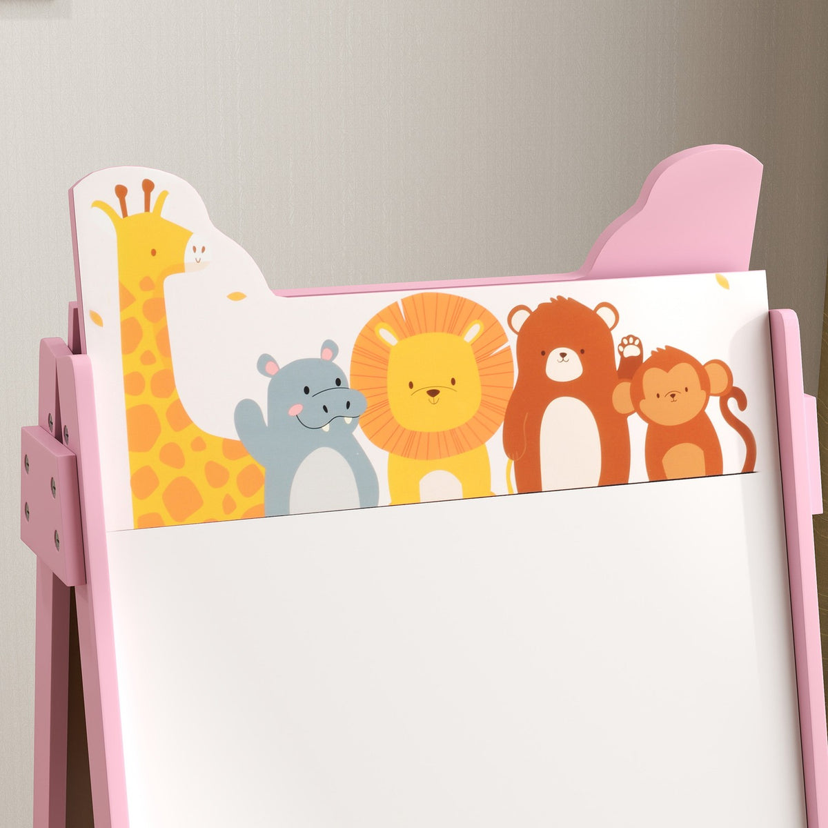 2-in-1 Children's Blackboard, Double-Sided Children's Easel, Easel with Chalkboard, Whiteboard, Storage Boxes, for Children 3-8 Years, Pink
