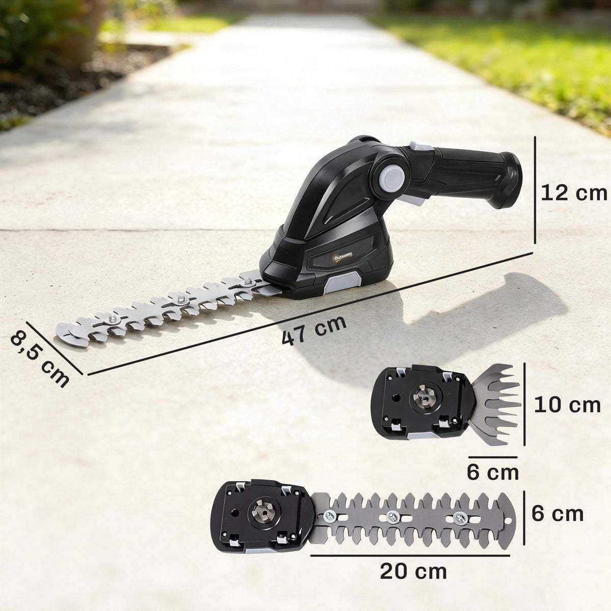 2-in-1 Cordless Hedge & Grass Shear, 7.2V, Rechargeable