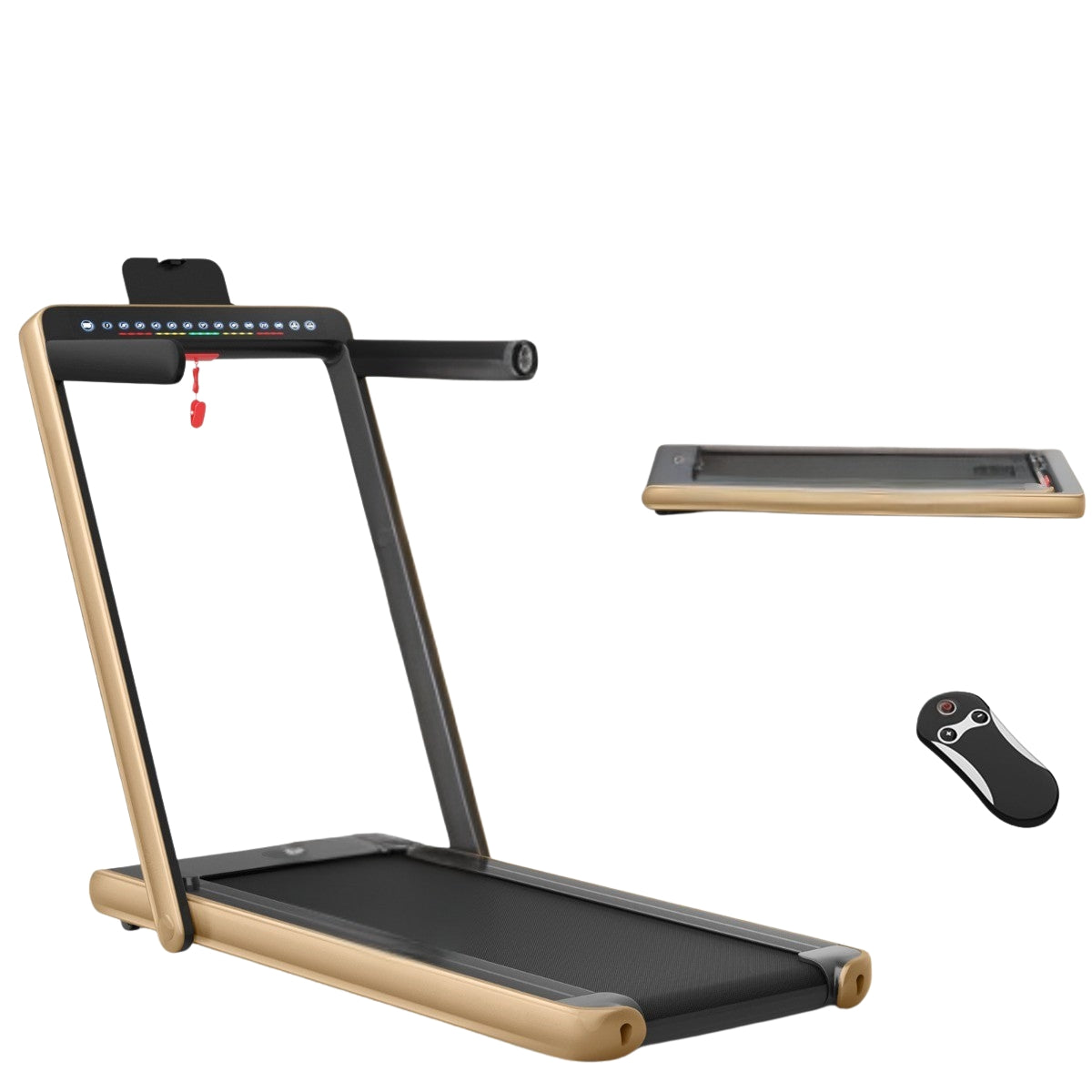2-in-1 Folding Treadmill, 2.25HP, Dual LED, Remote