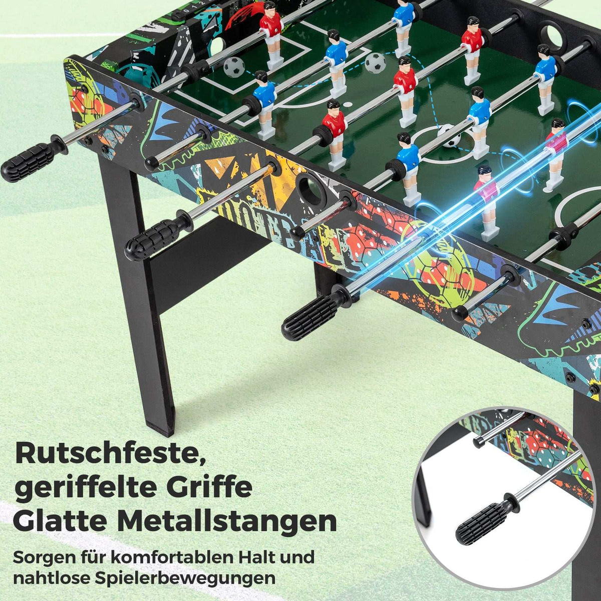2-in-1 Mini Foosball Table, Detachable Legs, 86cm