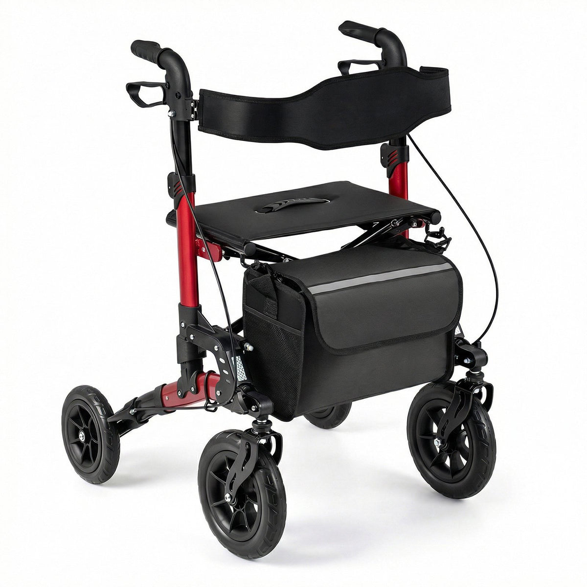 2-in-1 Rollator & Wheelchair, Foldable, Supports 136 kg