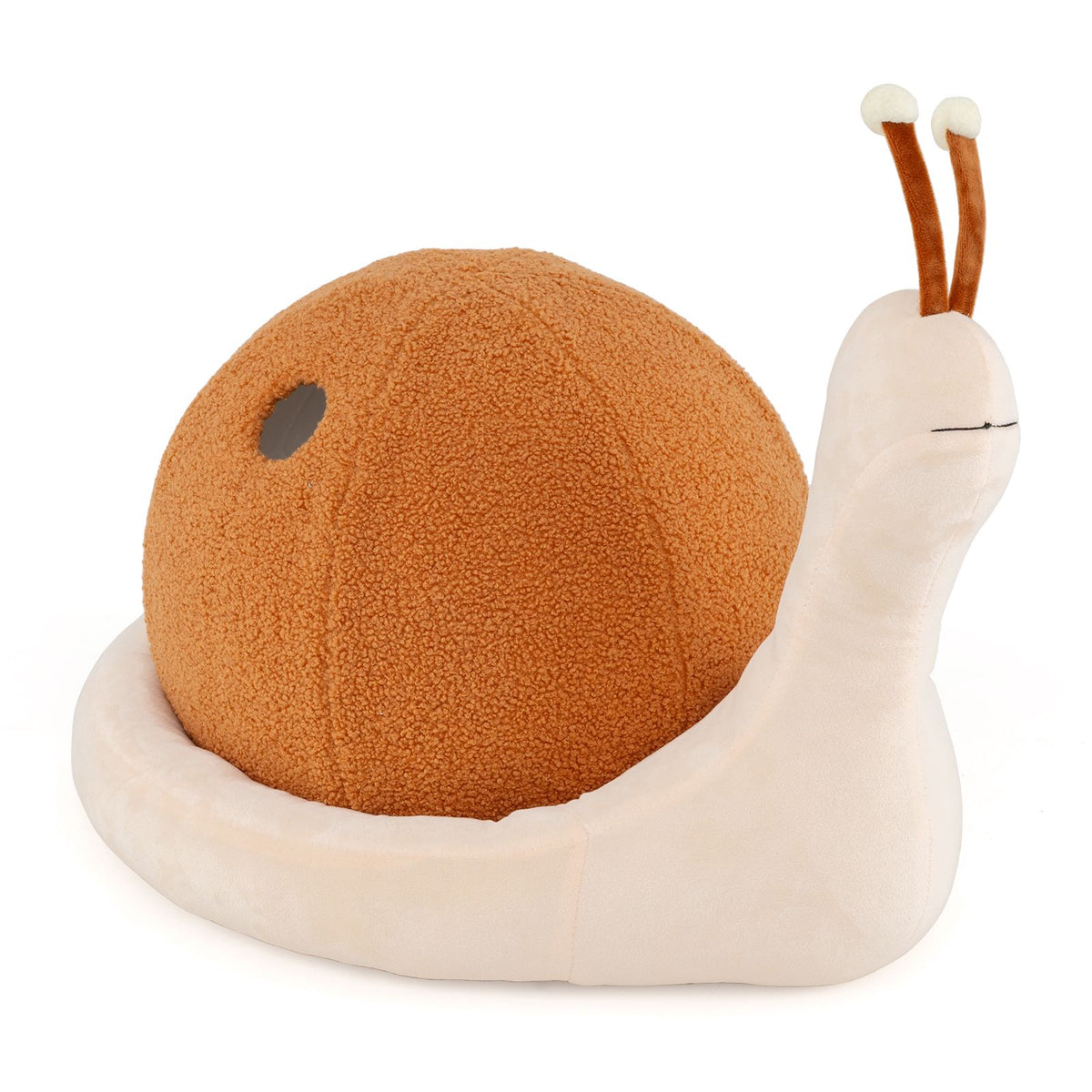 2-in-1 Snail-Shaped Cat Bed with Washable Cushion