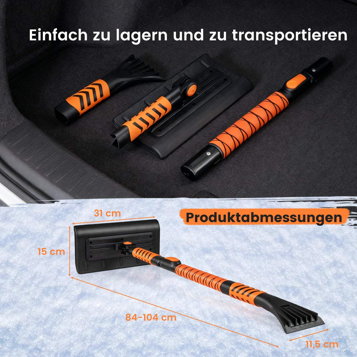 2-in-1 Snow Shovel & Ice Scraper, Adjustable Handle