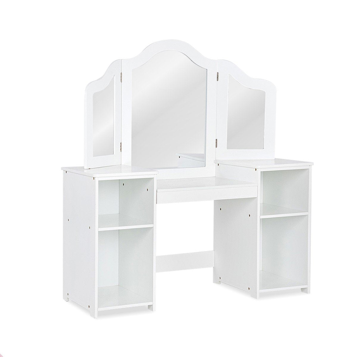 2 in 1 children's dressing table desk with mirror 107 × 40 × 117 cm white