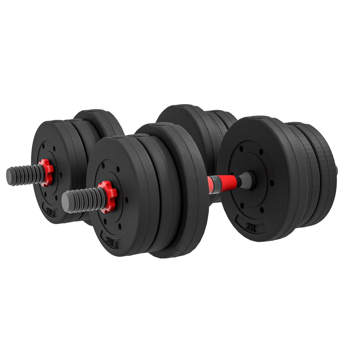 2 in 1 dumbbell set 20 kg adjustable dumbbell & barbell professional dumbbell strength training black