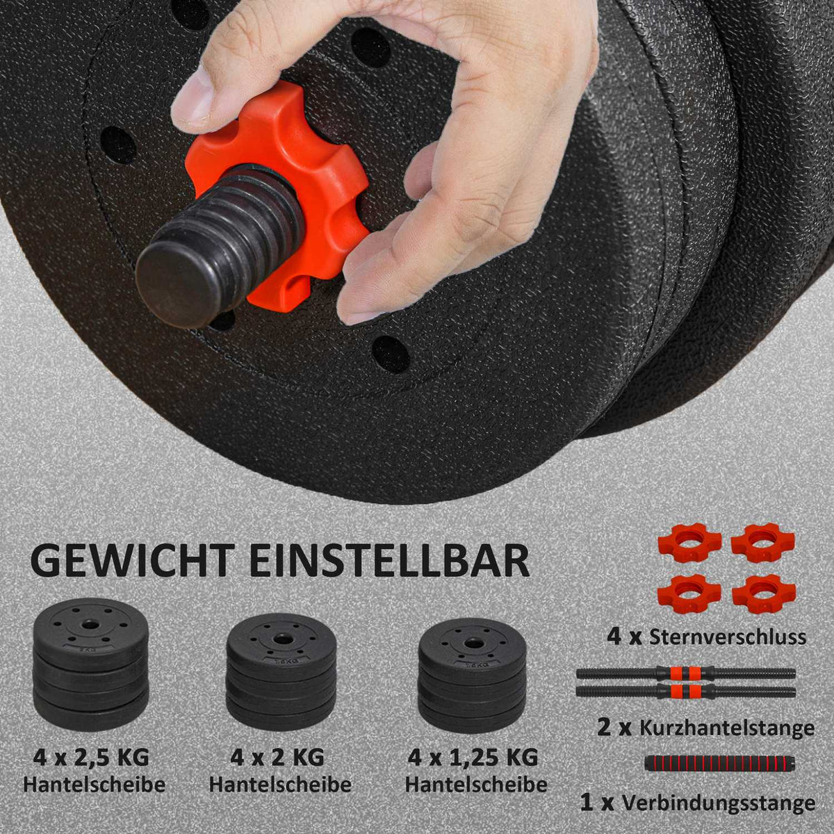 2 in 1 dumbbell set 20 kg adjustable dumbbell & barbell professional dumbbell strength training black