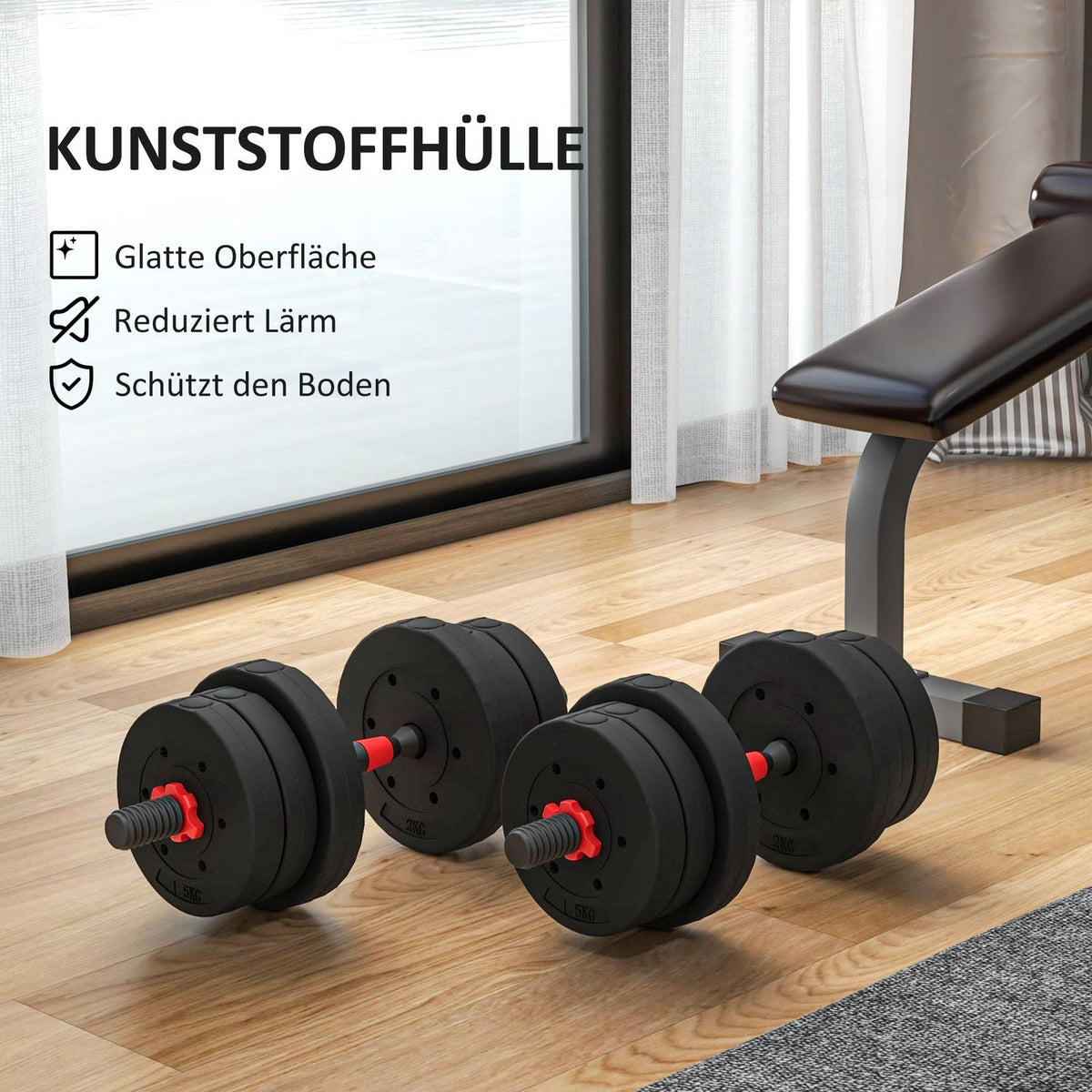 2 in 1 dumbbell set 20 kg adjustable dumbbell & barbell professional dumbbell strength training black