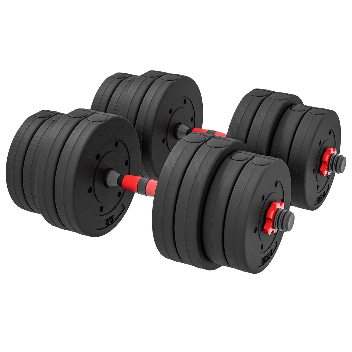 2 in 1 dumbbell set 30 kg adjustable dumbbell & barbell professional dumbbell strength training black