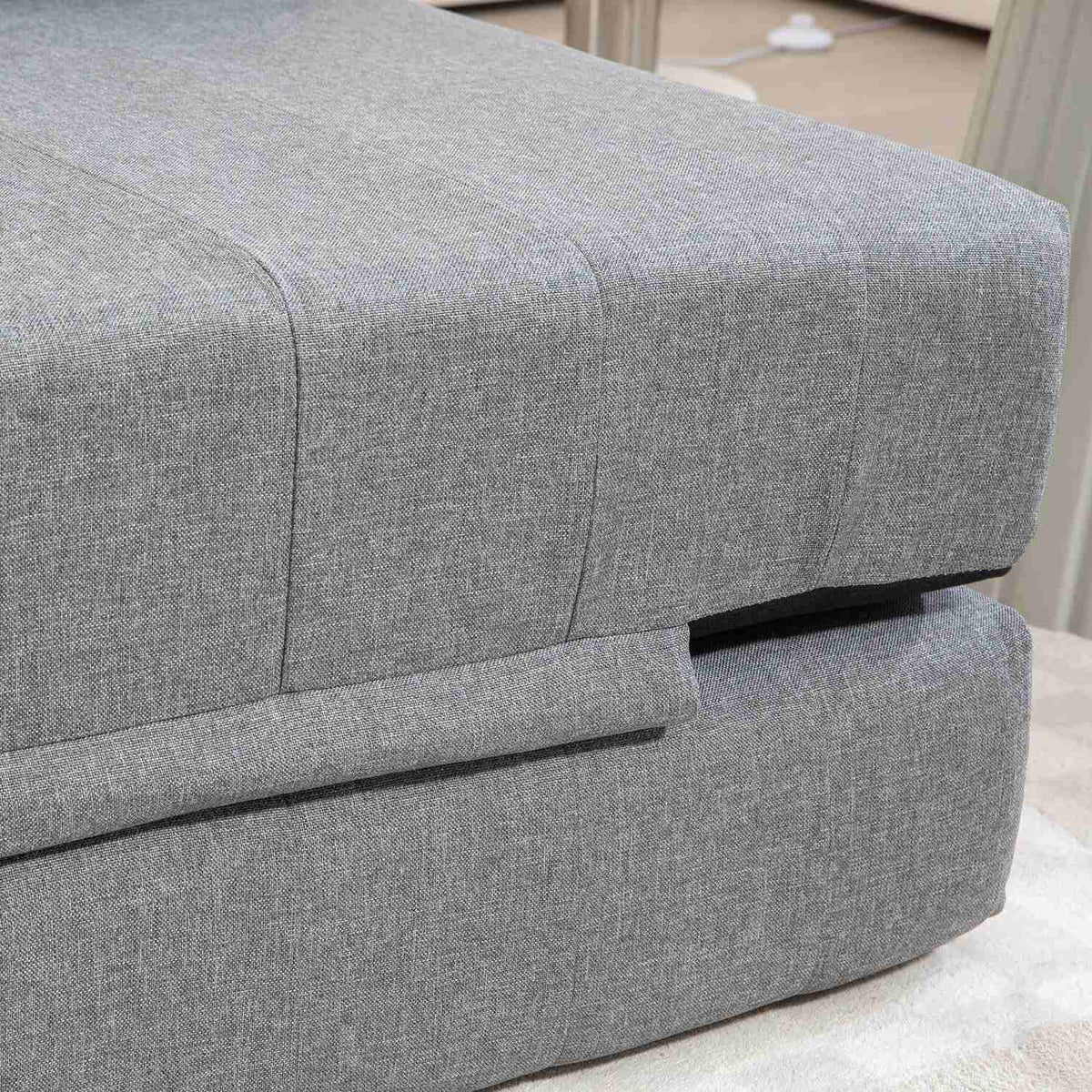 2-in-1 floor sofa, load capacity up to 250 kg, folding sofa bed with linen look, for 2 people, sofa bed, for living room, bedroom