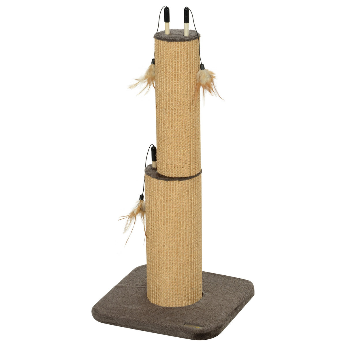 2-in-1 scratching post, 78cm scratching post, jute cat scratching post with spring, scratching post for cats, cat scratching furniture, indoor, brown