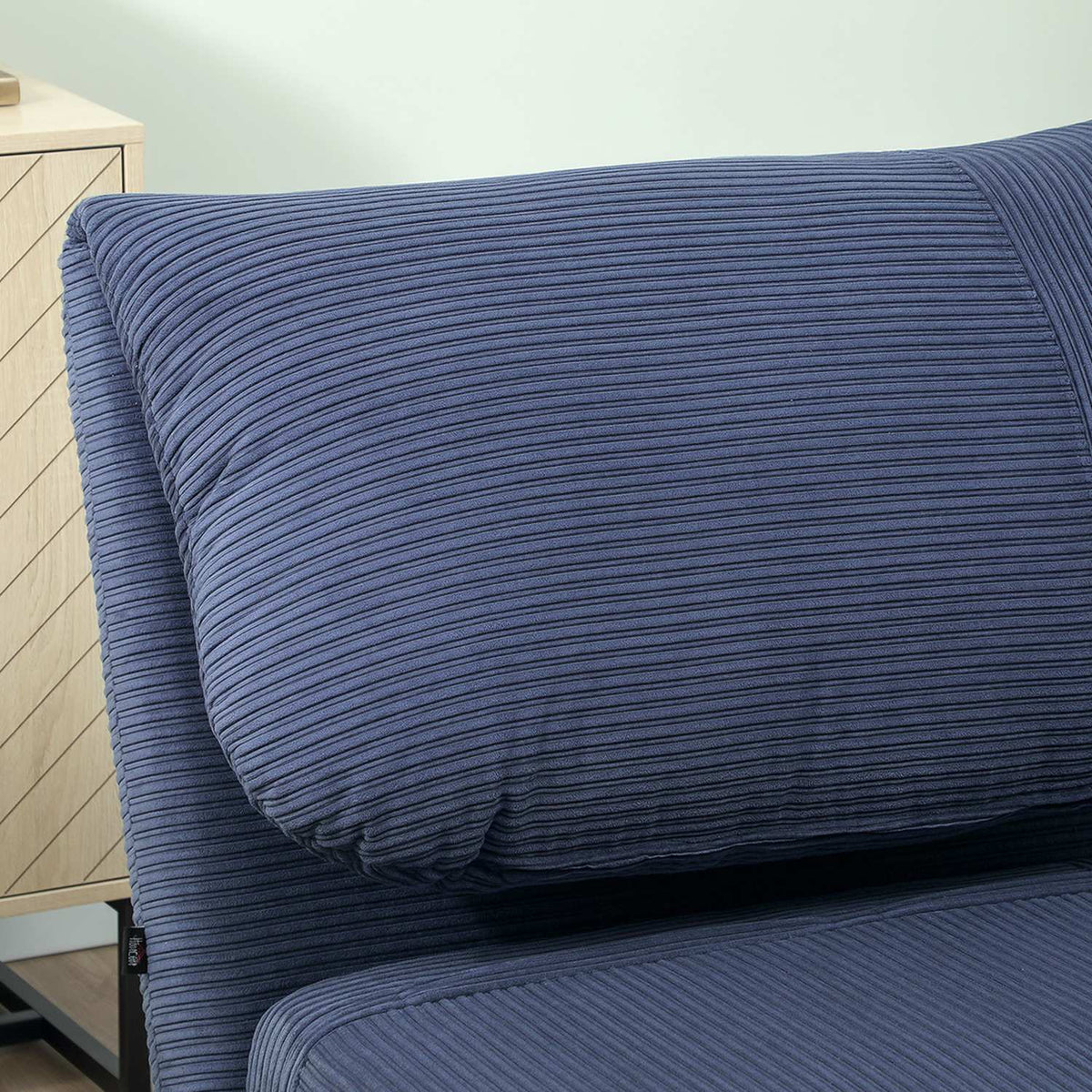 2-in-1 sofa bed, chair bed, adjustable folding mattress, guest bed in corduroy look, for bedroom, living room, blue, 82 x 89 x 83 cm