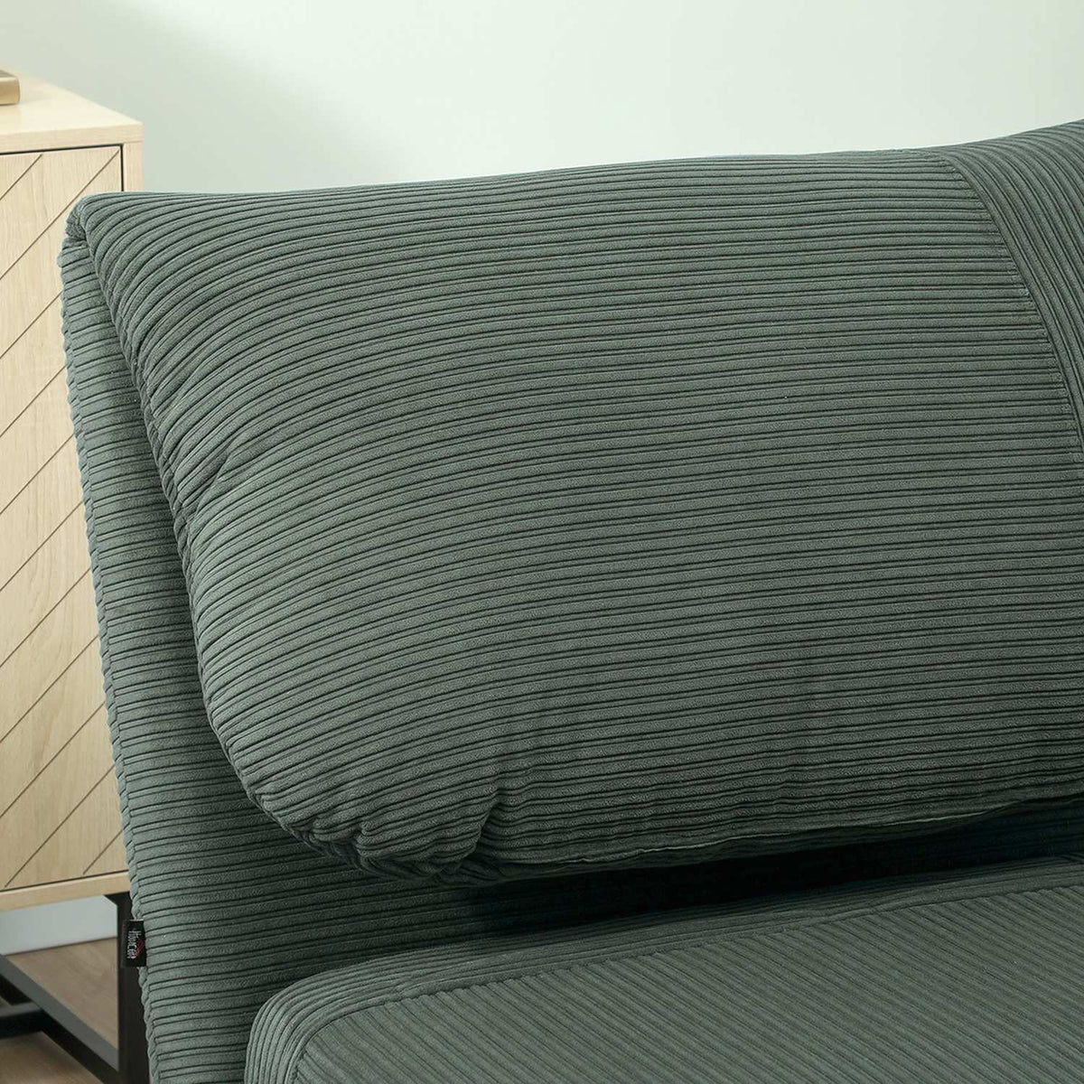 2-in-1 sofa bed, chair bed, adjustable folding mattress, guest bed in corduroy look, for bedroom, living room, green, 82 x 89 x 83 cm