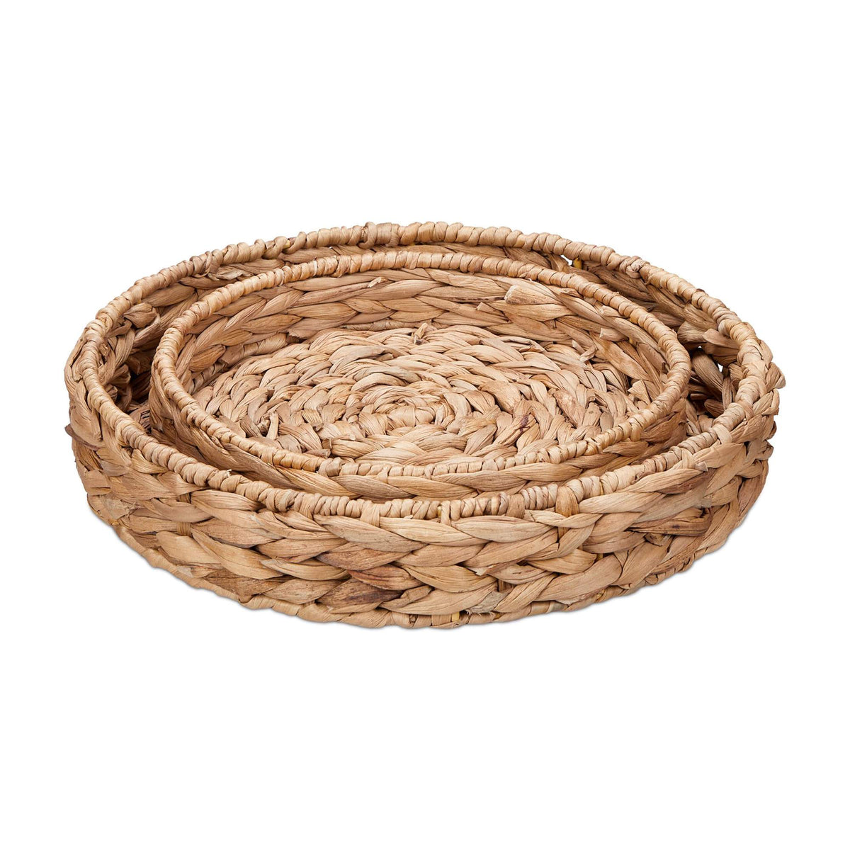 2-part tray set made of water hyacinth