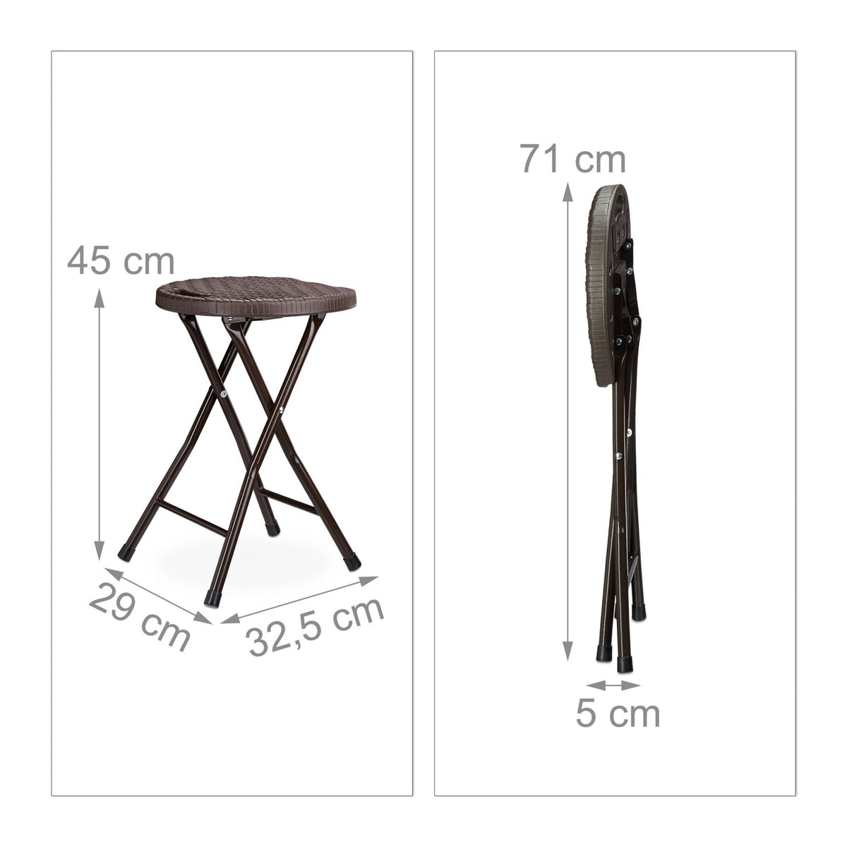 2 pcs. Folding stools in rattan