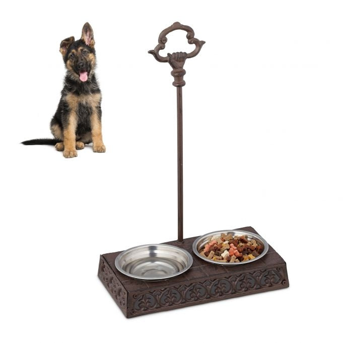 2 pcs. dog food bowls with handles
