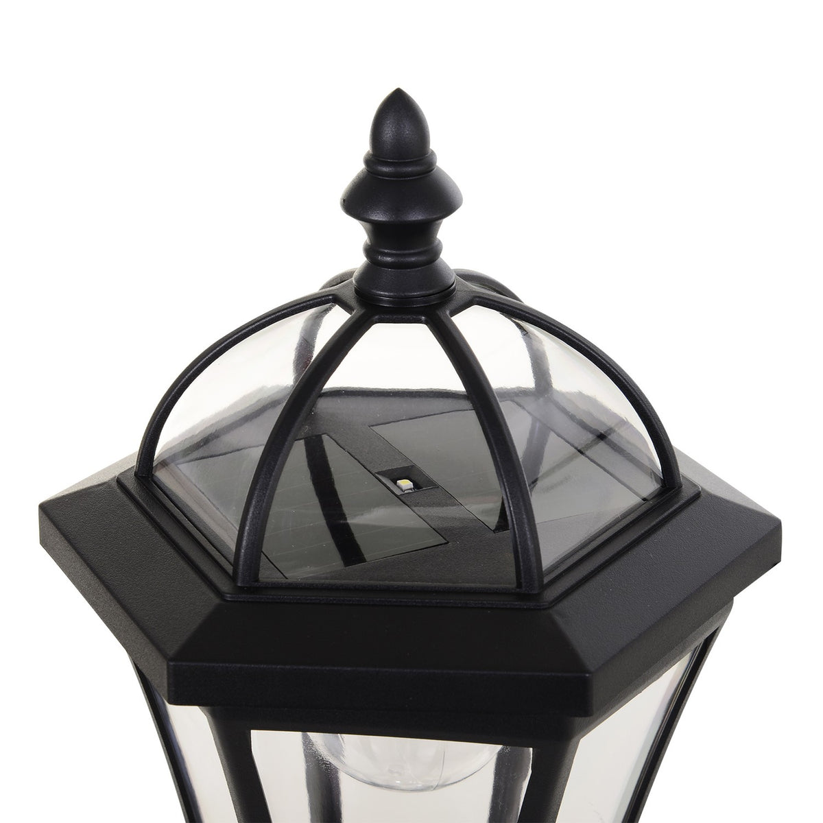 2-piece solar street light LED, IP44, ABS, Ø18.5 x H129 cm, energy saving mode, waterproof, garden light with stainless steel, black