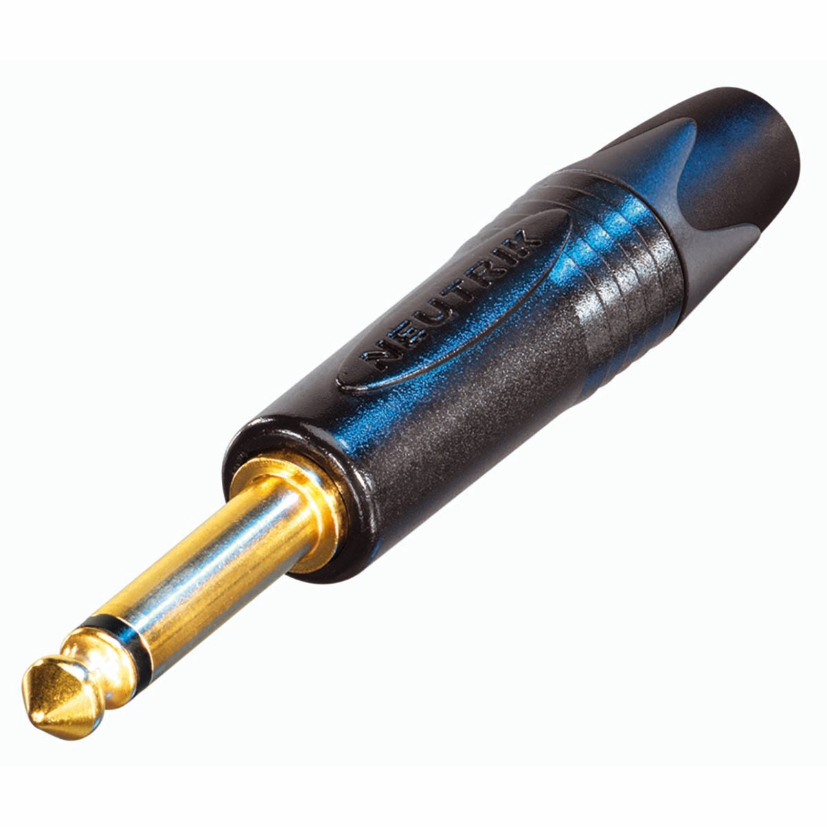 2-pin 1/4" professional jack plug, gold contacts, black housing