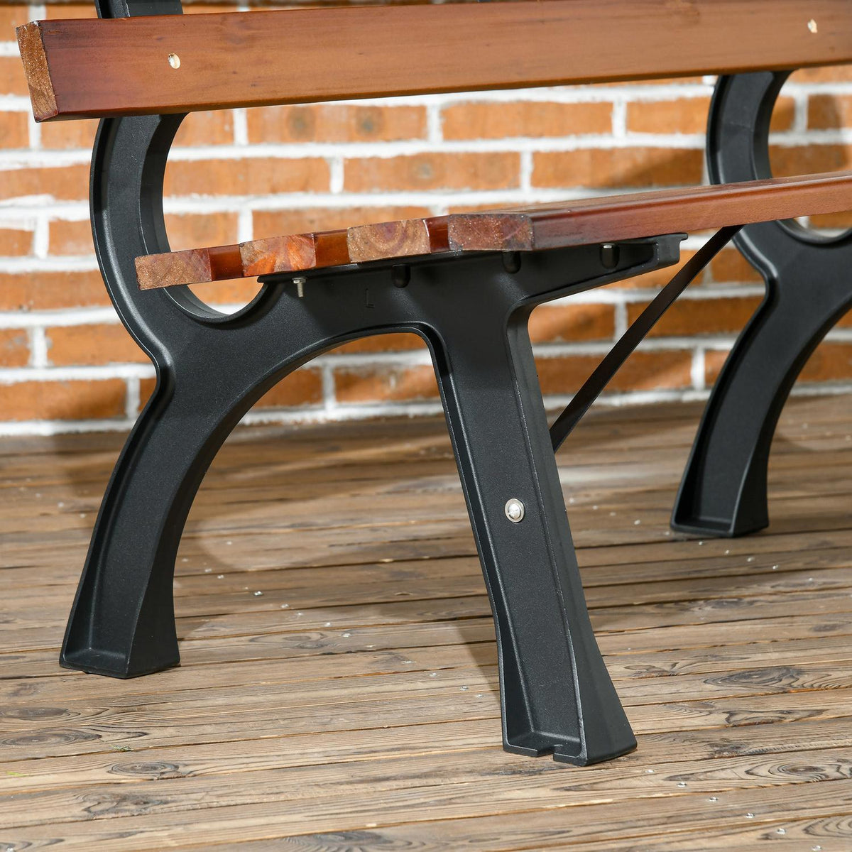 2-seater garden bench max. 240 kg, park bench with backrest, wooden Frisian bench for garden and balcony 120 x 57 x 70 cm