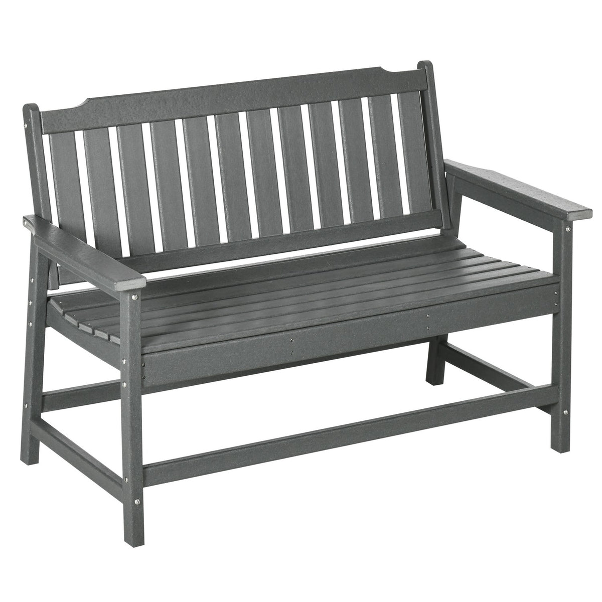 2-seater garden bench, max. 320 kg, bench with backrest, country house style park bench, weatherproof patio bench, 124x60x87cm