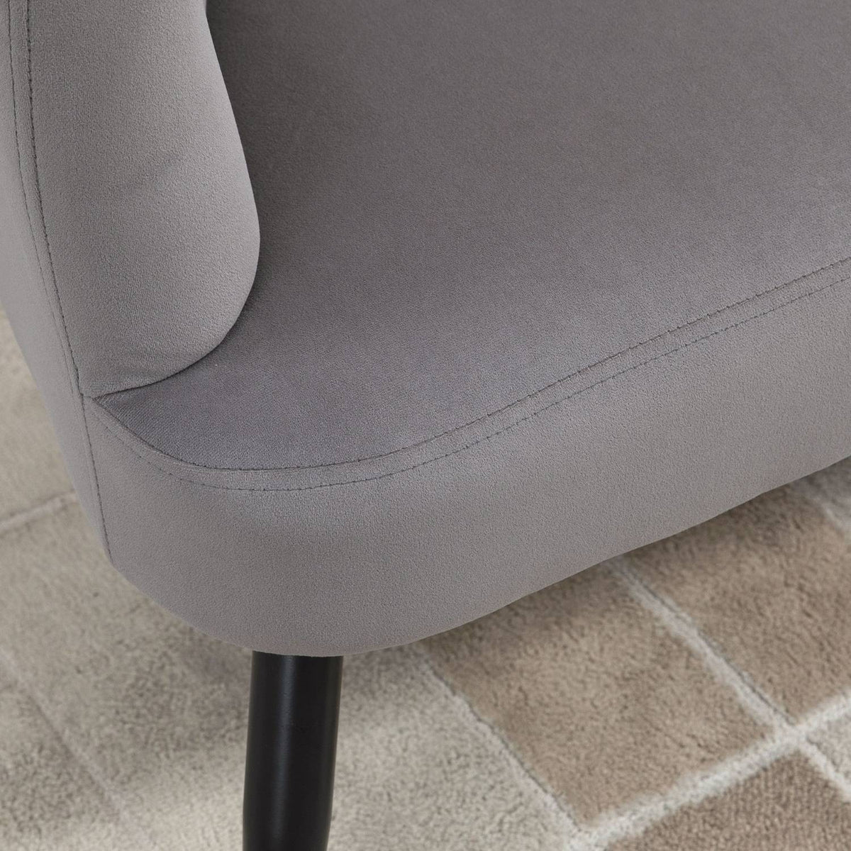 2-seater sofa, double sofa, two-seater lounge chair in modern design, load capacity up to 160 kg, 132 x 66 x 80 cm, grey