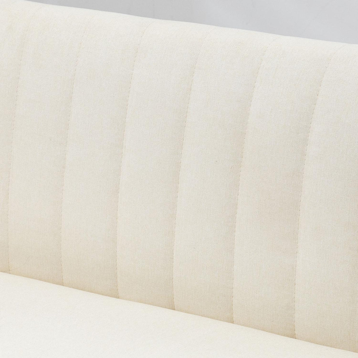 2-seater sofa, loveseat with linen look, double sofa with wooden legs, load capacity up to 150 kg, cream white, 117 x 56.5 x 77 cm