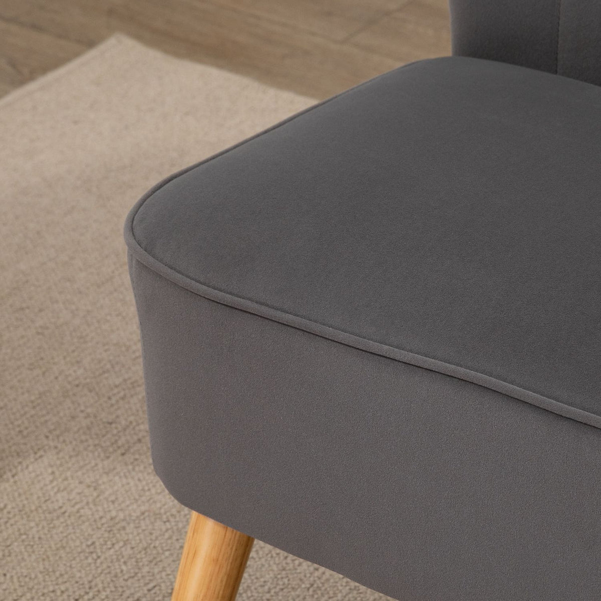 2-seater sofa two-seater loveseat with linen look, double sofa, wooden legs, up to 150 kg, dark gray, 117 x 56.5 x 77 cm