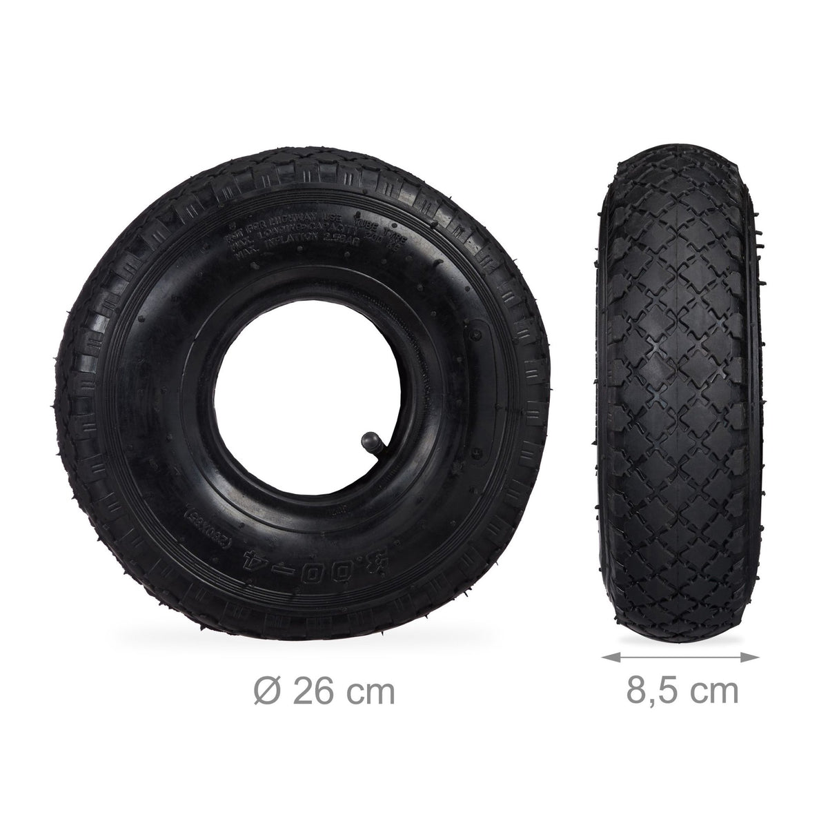 2 tires for sack cart 3.00-4 with hose