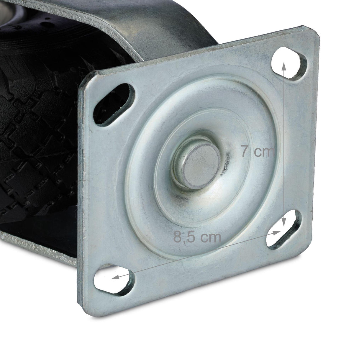 2x air-filled swivel wheels 3.00-4