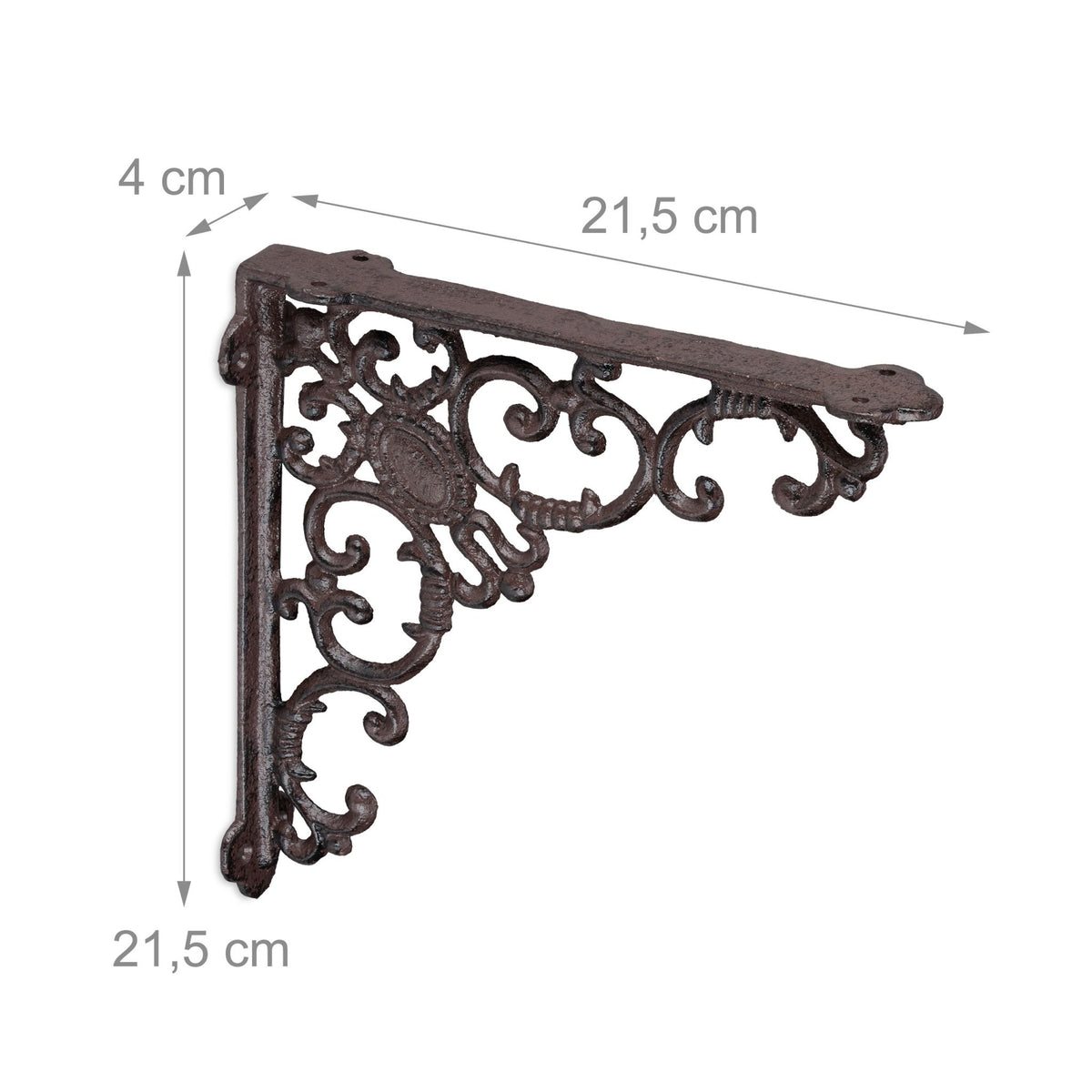 2x shelf bracket forged in cast iron