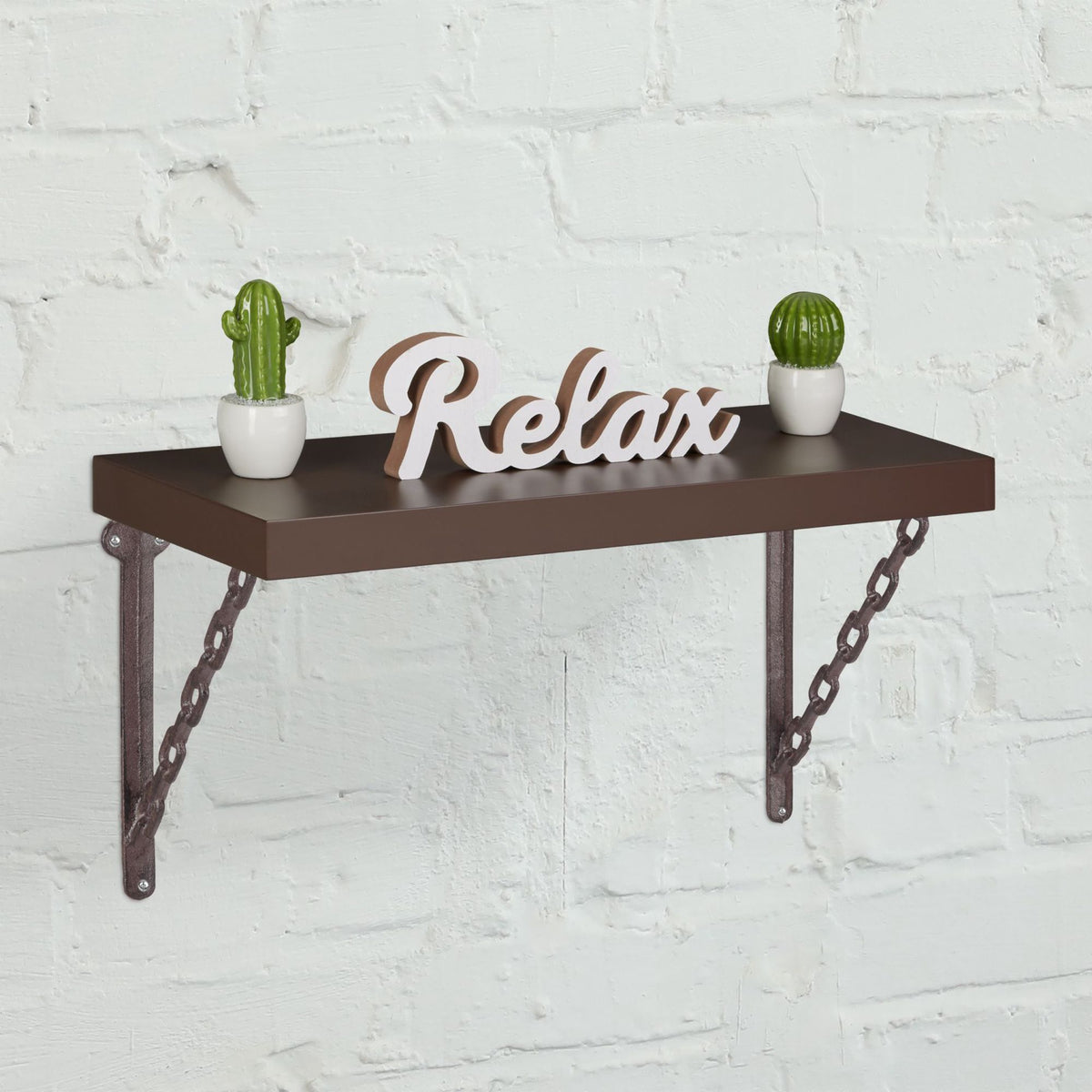 2x shelf bracket in cast iron with chain